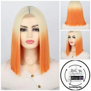 FIORELLA I Ombré Influencer Blunt Bob Wig in Orange Vanilla Sherbert